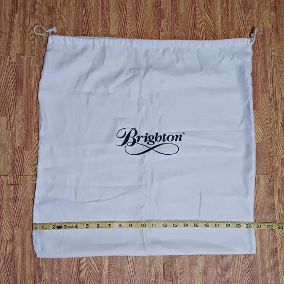 Brighton White Satin Dust Bag Cover Protective Pouch 20.5x20.5 - Picture 2 of 4
